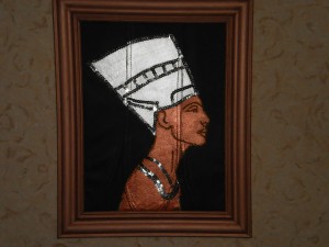 Картина из кожи "Нефертити"